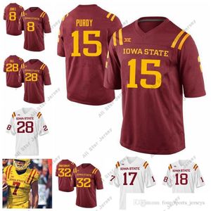 O futebol americano de futebol americano usam futebol americano de futebol americano vestem NCAA Iowa State Cyclones College Football Jerseys Sean Shaw Jr.