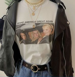 Femmes S t-shirt Sunfiz hjn Britney Make America Super Again encore Tumblr Fashion mignon Shirt Hipsters Street Style Top 230107