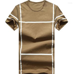 Men's T Shirts T-shirt With Round Collar Floral Stripes Youth Original Style Casual And