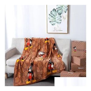 Одеяла Four Seasons Soft Flannel Blanket Warm Sofa Nap Kids Adts Carpet Домашний текстиль Постельные принадлежности 150X200Cm Drop Delivery Gar Dhsx1