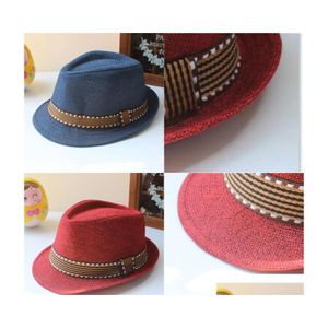 CAPS HATS Kids Jazz 21 Design Fedora Trilby Hat Fashion Unisex Casual Baby Boy Girls Childrens Accessories 218 U2 Drop Delivery Mat Dh32k