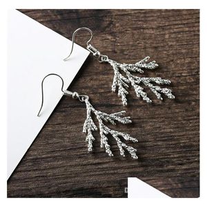 Dangle Chandelier Creative Tree Branch Earring Fashion Sier Fish Ear Hook Antique Women Pendant Earrings Jewelry Gift Drop Delivery Dhila