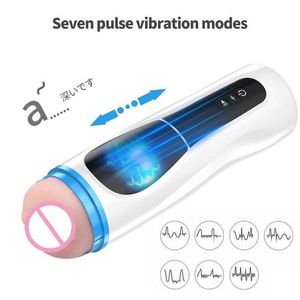 Beauty Items 7 Vibration Male Masturbation Cup Pocket Pusssy Vagina Vibrator Sucking Blowjob Machine Adult sexyual Tool sexyy Toys