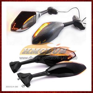 2 X Motorcycle LED Turn Lights Side Mirrors For KAWASAKI NINJA ZX636 ZX-6R ZX 6R 6 R ZX6R 00 01 02 2000 2001 2002 Carbon Turn Signal Indicators Rearview Mirror 6 Colors