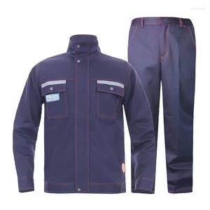 Men's Tracksuits Cotton Electric Welding Clothes For Men Flame Retardant Splash-proof Workshop Hi Vis Reflective Workwear Suit