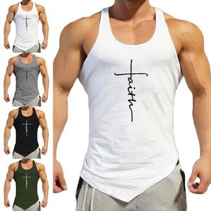 Running Jerseys Gym Tank Top Men Letter Printing Tro Shirt Fitness Clothing Mens Summer Sports Casual Slim Graphic Tees Shirts Vest Tops