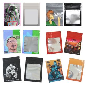 Zanaat Araçları 7x10cm Karikatür Mylar Plastik Poşetler Çerez Tozu Tozu Toz Su geçirmez Gıda Depolama Çantası Taşınabilir Toptan Kendi Keseleri 230106