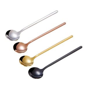 Spoons Oxidationresisting Steel Mixing Spoon Exquisite Dessert Portable Titanium Plating Heat Resistant With Different Styles 4 38Jl Dhwgd