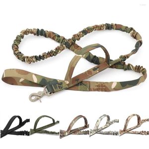 Dog Collars Leash Tactical Bangee 2ハンドルクイックリリースペットの弾性リードロープミリタリートレーニングリースリーシュカラー