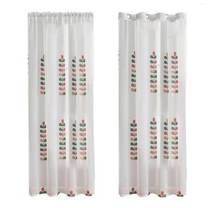 Curtain Semi Transparent Voile Window Translucent Privacy Drapes Leaves Printed Drape Panels Tulle Decorations