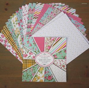 Gift Wrap 24 Sheets Love to the Flower Scrapbooking Pads Paper Origami Art Bakgrundskort som gör DIY -hantverk