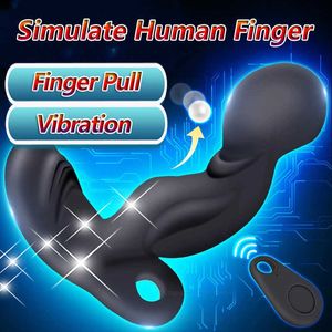 Kosmetyki palec ściągnięcie męskiego prostaty masażer wibrator anal wtyczka g-punkt g-punkt stymulacja bezprzewodowa pilot odbytu seksowne zabawki dla mężczyzny wesoły
