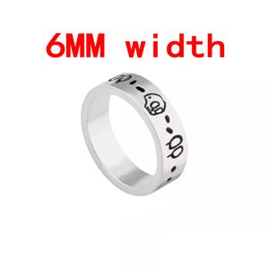 Mode Mens Designer Ring Classic Love Rings for Women Ghost Skull Wedding Ring Plated Vintage Silver Letter Fashion Unisex Homme Bague