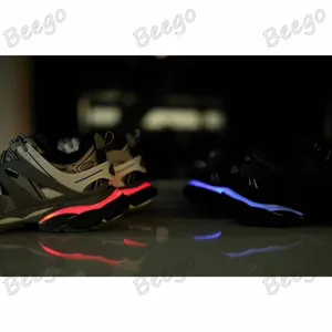 Track 3.0 LED Luxe Casual schoen dameshoensneaker verlichte Gomma lederen trainer nylon geprinte platform sneakers Men Light Trainers schoenen 36-45