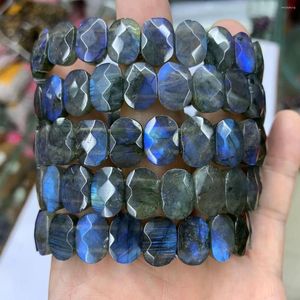 Strand Rainbow Labradorite Stone Beads Pulsera Gémica Natural Joya Diy Brazalete para mujer Regalo al por mayor