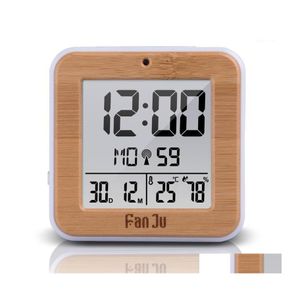 Other Clocks Accessories Fanju Fj3533 Lcd Digital Alarm Clock With Indoor Temperature Dual Battery Operated Sn Date1 Drop Delivery Dh2Lc