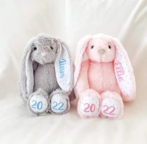 Party Favor Sublimation Bunny Plush Long Uszy Bunnies z kropkami 30cm różowe szare niebieskie białe lalki rabinowe dla dzieci słodkie miękkie pluszowe zabawki