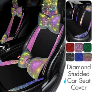 Coprisedili per auto 2023 Shiny Diamond Cover Fashion Luxury Universal Ice Silk Cuscino traspirante Cuscino interno da donna