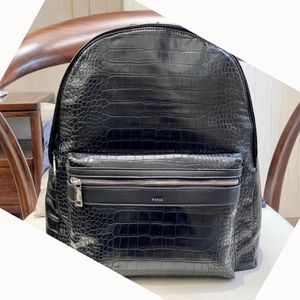 Herrens ryggsäck Klassisk berömd varumärkesdesigner Design Urban Black Crocodile Mönster Läder Kvinnor Ryggsäck Crossbody axelväska Messenger väska