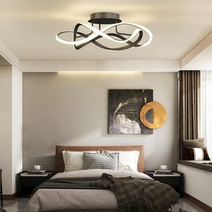 Ceiling Lights Modern Led Lamp Black Gold For Living Room Bedroom Kitchen Warm Design Office Decorative Dimmable Lighting Fixtures