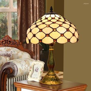 Lampy stołowe 30 cm lampa Tiffany American prosta sypialnia nocna lekka retro kreatywna baza żywicy E27