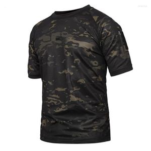 Men's T Shirts Short Sleeve Quick Dry Combat T-Shirt Army Tee Camouflage Tactical Shirt Casual Male Outdoor Hiking Hunting 5XL