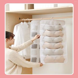 Storage Bags Closet Hanging Organizer With Mesh Pockets Rotating Metal Hanger Wall Shelf Wardrobe Space Saver Bag