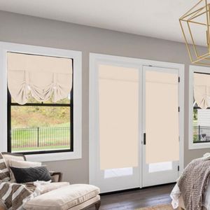 Curtain Blackout Noise Reduction Washable Living Room Roman Roller Blinds Home Decor Solid Color Window Drape For Bathroom