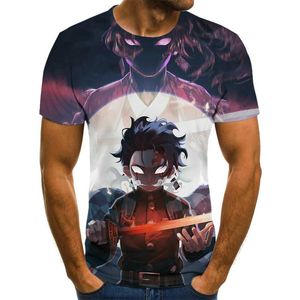 Herren T-Shirts 3d Cartoon Anime Herren Shirt Junge Harajuku Tops Sommer Modedruck T-Shirt Mens Plus Size Streetwear T-Shirt Jungen Tee