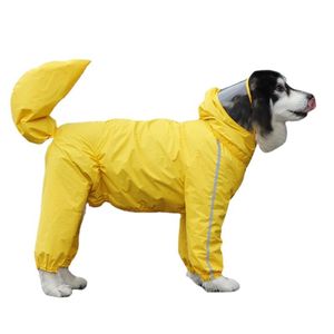 Dog Apparel Pet Large Clothes Raincoat Four Seasons Fully Surrounded Waterproof Reflective Golden Retriever Alaska Boy Girl RaincoatDog