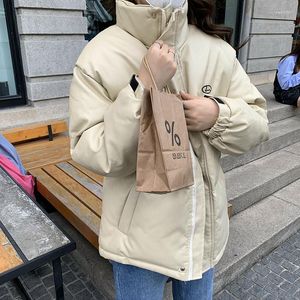 Women's Trench Coats Women Solid Oversize Parkas Thick 2023 Winter Zipper Pockets Female Warm Coat Korean Style Elegant High Collar
