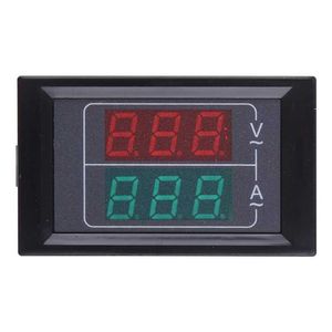 Dijital Voltmetre Ammeter AC50-500AMP Voltaj Akım Volt Amp Ölçer Test Cihazı 3 Bit Çift LED Ekran Paneli (Kırmızı Yeşil)