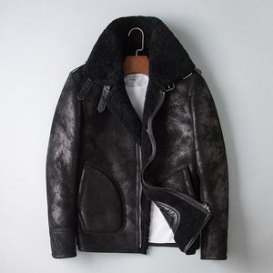 Men's Leather & Faux 2023 Natural Fur Coat Men Sheep Shearling Short Male Jacket Motorcycle Mens Jackets And Coats Plus Size 5xl Hommes Vest