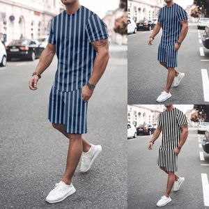 Männer Trainingsanzüge Anzug Große Männer Frühling Sommer Outfit Strand Kurzarm Gedruckt Hemd 2 Stück Hosen Herren Walking Anzüge SetsHerren