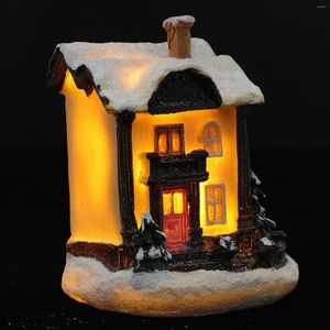 Christmas Decorations 1pc Resin House Ornaments Mini Adornment For Home Shop Xmas Gift