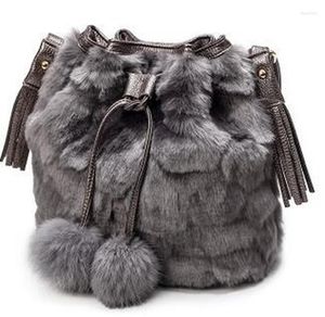 Evening Bags Shoulder Bag For Women With Leopard Tassel Furry Fur Autumn And Winter