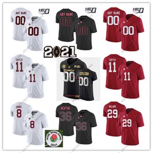 American College Football Wear Custom Alabama Crimson Tide Football Jersey 1 Jameson Williams 81 Cameron Latu 4 Brian Robinson Jr. 8 John Metchie III Christian Harri