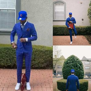 Męskie garnitury Blazers Royal Blue Business Men 2pcs Modern Slim Fit Kurtka Tuxedo Coats Groom Wedding Formal Prom Tailored