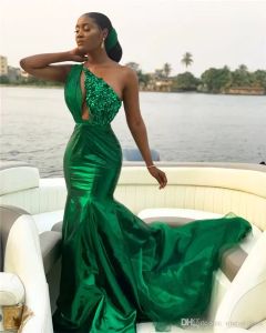 Sexy Dreen Crystal Mermaid Prom Dress Vintage Sparkly One Shoulder Abendkleid Luxus African Formal Party Brautjungfernkleider Plus Size 2023