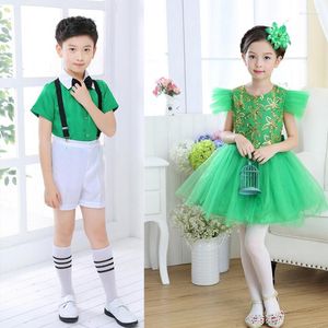 Stage Wear 2023 Girl Performance Dancing Dress Ballet Clothes Competition Practice Green Skirt Teenager Girls Gymnastics Leotard