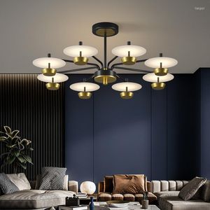 Lampadari Sala da pranzo Soggiorno Creativo Lampadario a LED Illuminazione Moderna Camera da letto in ferro Lampada a sospensione per la casa Nero Aggiungi apparecchi per ristorante in oro