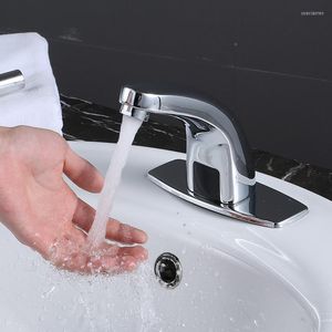 Badezimmer-Waschtischarmaturen, Waschbecken-Induktionshahn, El, öffentliche Toilette, komplett aus Kupfer und kaltes Händewaschen