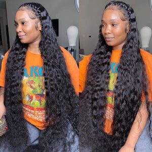 Nxy Lace Wigs Loose Deep Wave Frontal 13x4 Full Hd Front Human Hair for Women Pre Plucked 30 34 Inch Wet and Wavy Water 230106