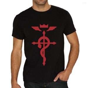 Herr t-skjortor retro skjorta flamel fullmetal alchemist symbol rings tecknad kawaii anime hajuku t-shirt