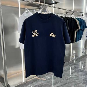 Woll-Sweatshirt Herren-T-Shirt Buchstabe 3D-Stickerei Kurzarm-T-Shirt V-Designer-T-Shirt Männer Frauen Rundhals-Strick-T-Shirts Oversize-Pullover-T-Shirt