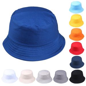 قبعات واسعة الحافة للجنسين القطن دلو النساء الصيف واقية من الشمس قبعة بنما الرجال نقي اللون