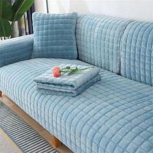 Stol täcker Seikano tjock plysch soffa kudde täcke flanell sammet för vardagsrum fasta möbler skyddar icke-halkslippdäcken
