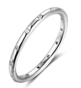 Hoge kwaliteit verloving Wedding CZ Band Ring 100 Real Pure 925 Sterling Silver For Women Gift6773300