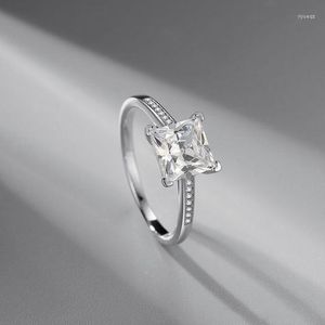 Wedding Rings Sale Silver Color D Transparent Simulation Moissanite Ring Micro-set Multi-Zircon Light Luxury Female Jewelry