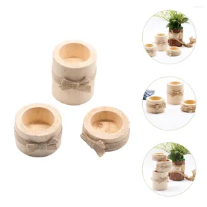 Candle Holders Candlestick Tealight Holder Votive Wooden Tea Light Bowl Stand Wood Pillar Base Rustic Centerpiece Tall Decorative